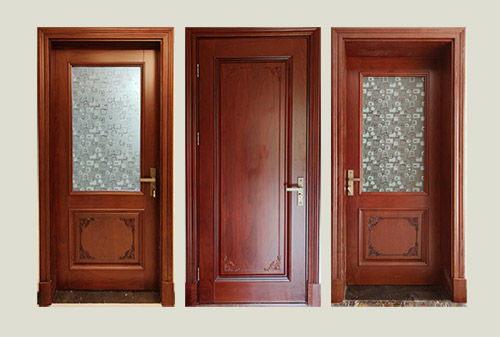 科尔沁右翼中中式家庭装修实木木门定制安装效果图